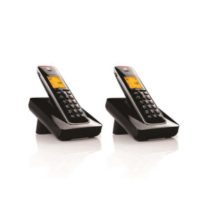טלפון אלחוטי 2 שלוחות עברית מוטורולה Motorola CD202IL שחור
